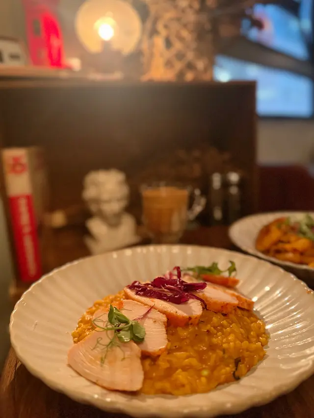 甜椒慢煮雞胸配南瓜意大利飯