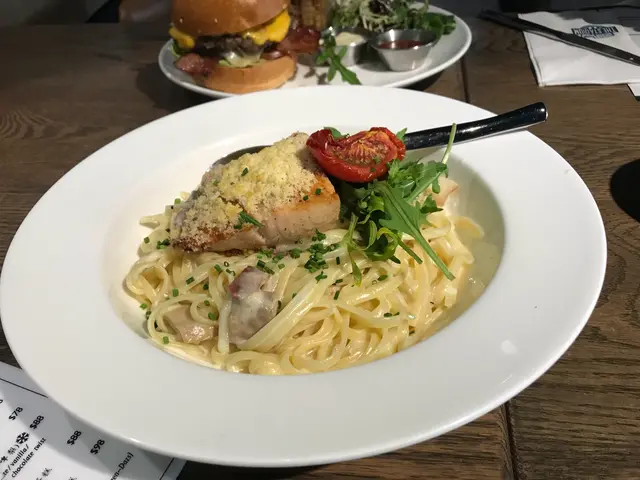 卡邦尼三文魚扁麵