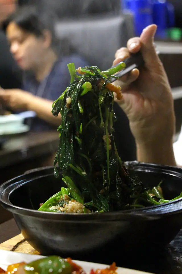 蝦乾生啫啫通菜煲