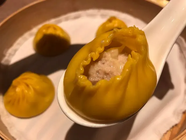 小籠包皮薄餡靚，
肉餡混入車打芝士和水牛芝士，
芝士味突出，有微微拉絲嘅口感，正！😋