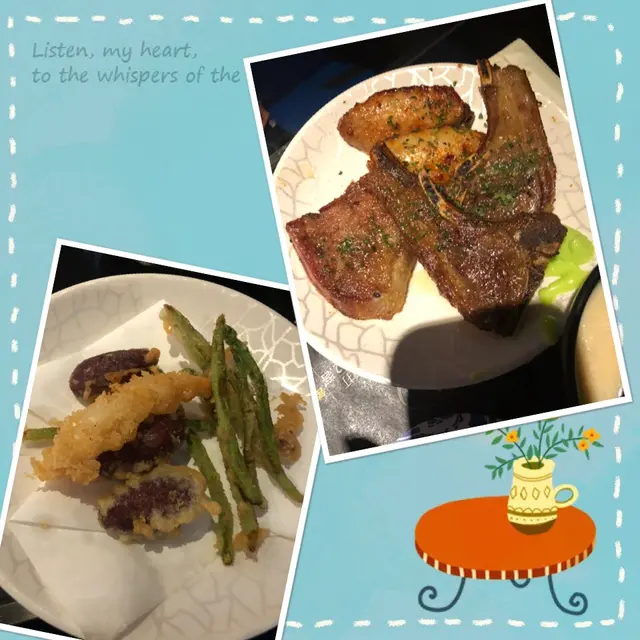 羊架，雞翼，天婦羅