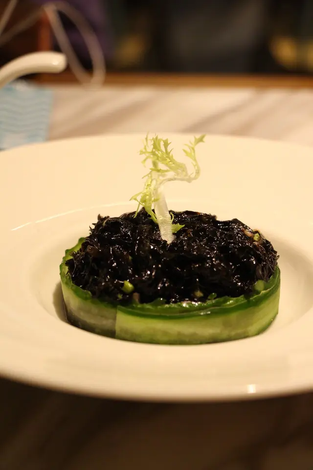 蝦苗拌頭水紫菜