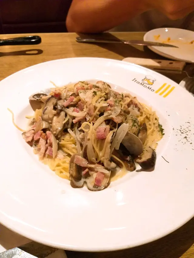 活蜆蒜香煙肉天使麵