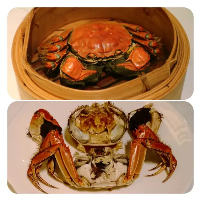 紫蘇蒸大閘蟹