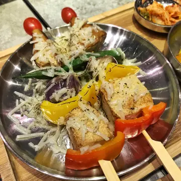 白灵菇百页豆腐串烧