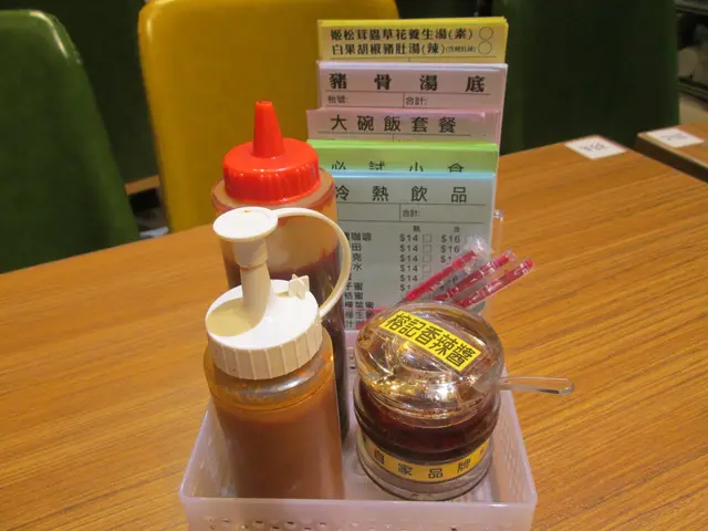 每枱均放有點菜紙、筆和三款調味醬