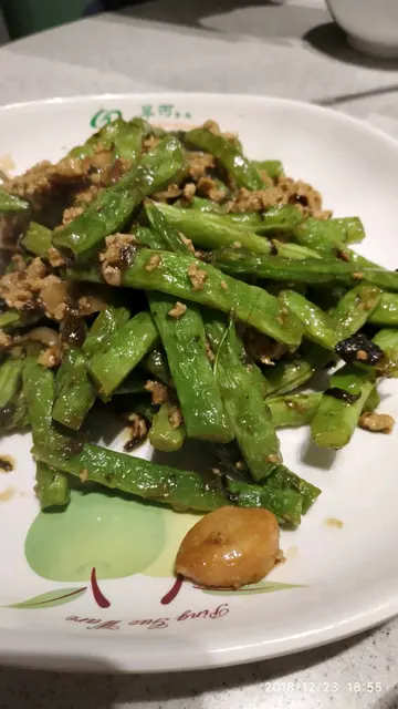  肉松炒豆角