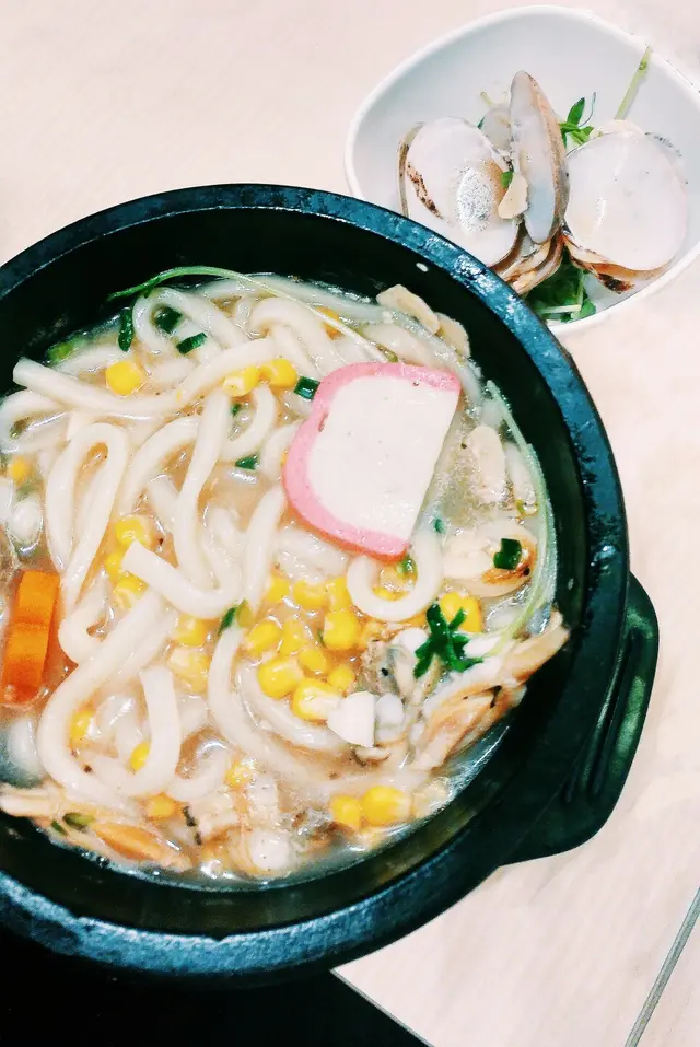 鮮活蜆石燒手打烏冬