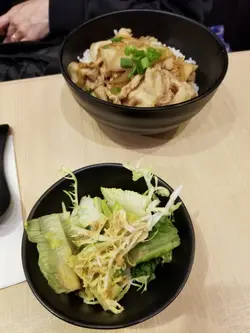 午餐豚肉生姜烧饭配田园沙律