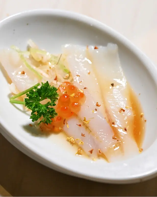 魚籽柚子醋鰺魚刺身