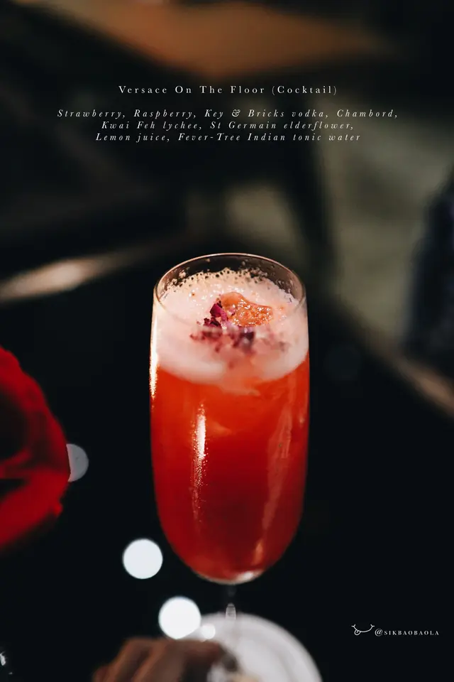 Strawberry, Raspberry, Key & Bricks vodka, Chambord, Kwai Feh lychee, St Germain elderflower, Lemon juice, Fever-Tree Indian tonic water