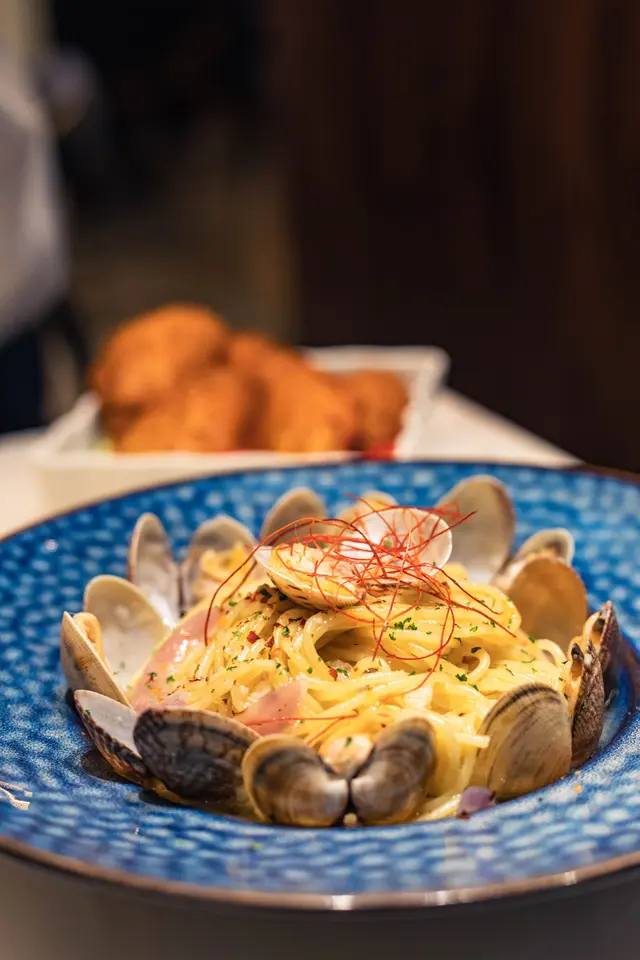 蒜油花椒蜆肉意大利麵