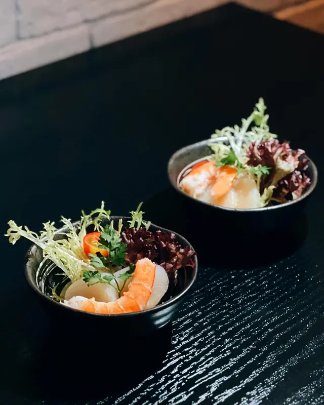 日本麵豉帶子薄片配鮮蝦肉