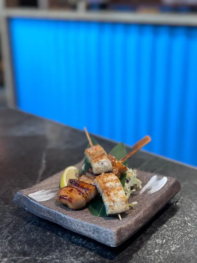 鹽燒白鰻、黑豚豬頸肉串燒