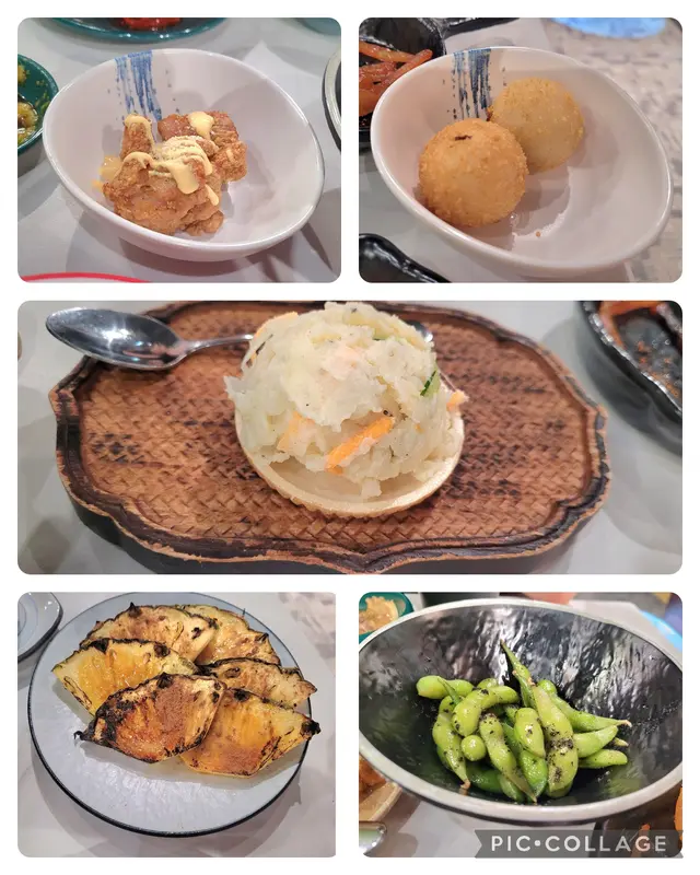 三重芝士炸雞唐揚/榴槤炸彈/薯仔沙律脆餅/肉桂焦糖燒菠蘿/枝豆
