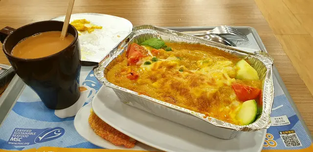 葡汁焗素魚柳飯