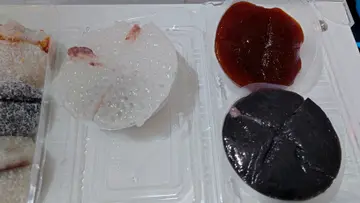 西米糕，紅棗糕，芝蔴糕