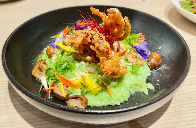 青咖喱脆炸軟殼蟹意大利飯