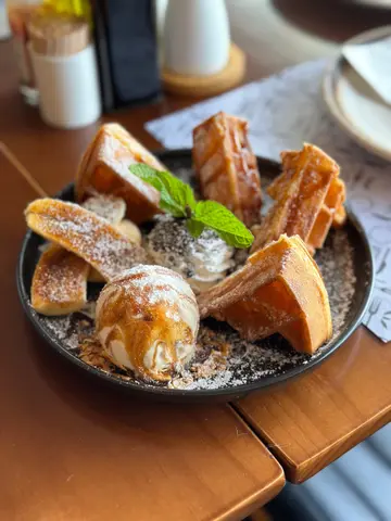 焦糖香蕉,枫糖窝夫