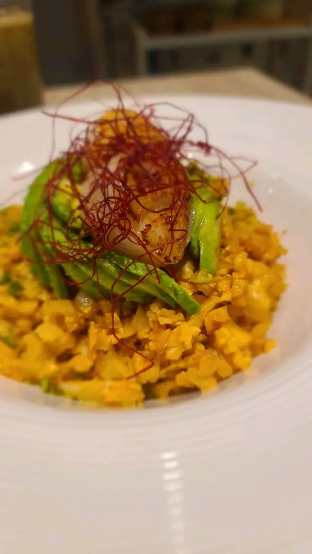 鮮帶子龍蝦汁椰菜花飯