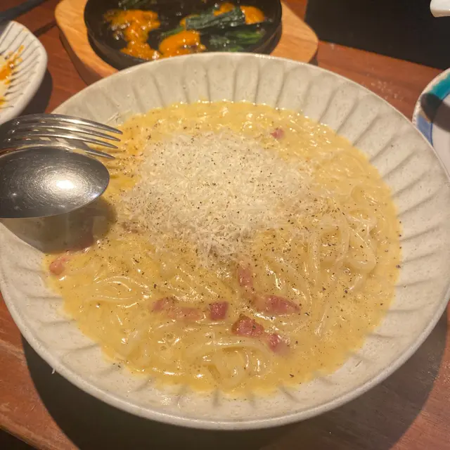 雞湯卡邦尼拌鳥冬