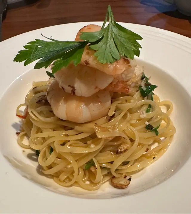 蒜椒大蝦炒扁意粉