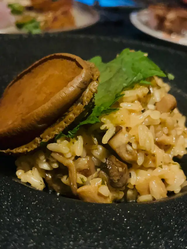 和風原隻璣煮鮑魚配野菌意大利飯