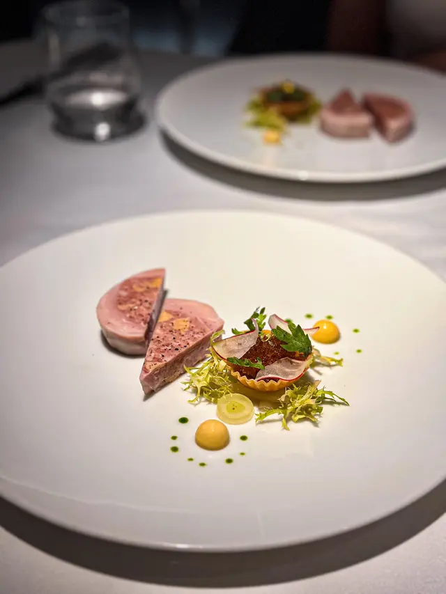 Dodine de caille with calvados and fioe gras