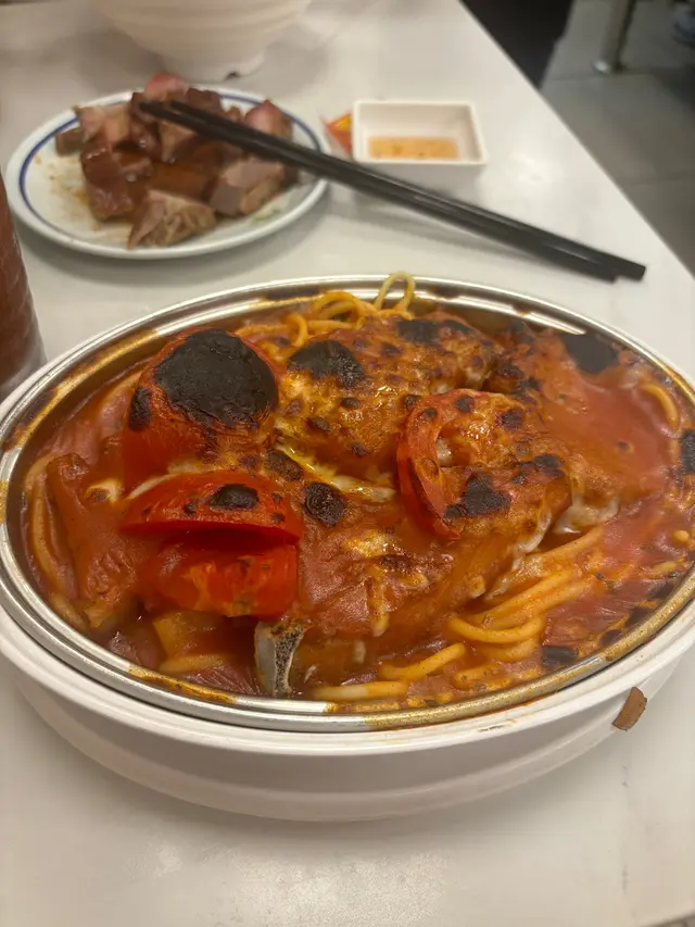 厚切豬排焗意粉