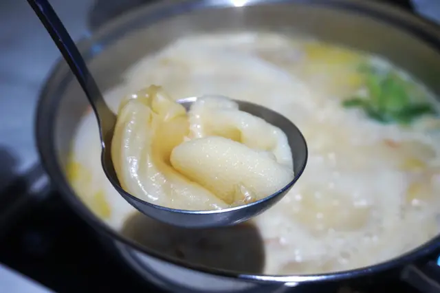 蟲草花野生竹笙花膠濃湯雞煲