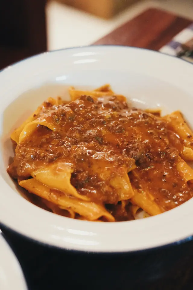 Homemade Pappardelle Bolognese