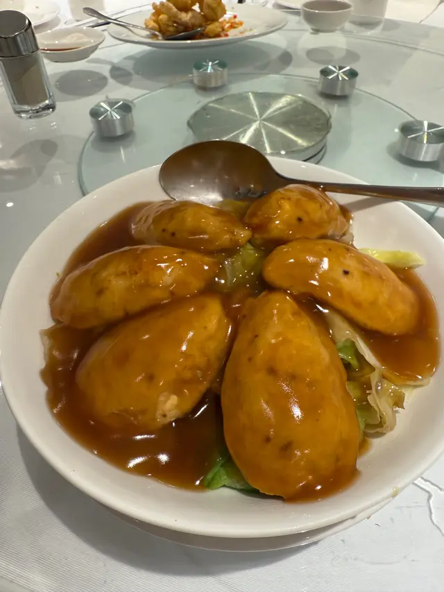 琵琶豆腐扒生菜