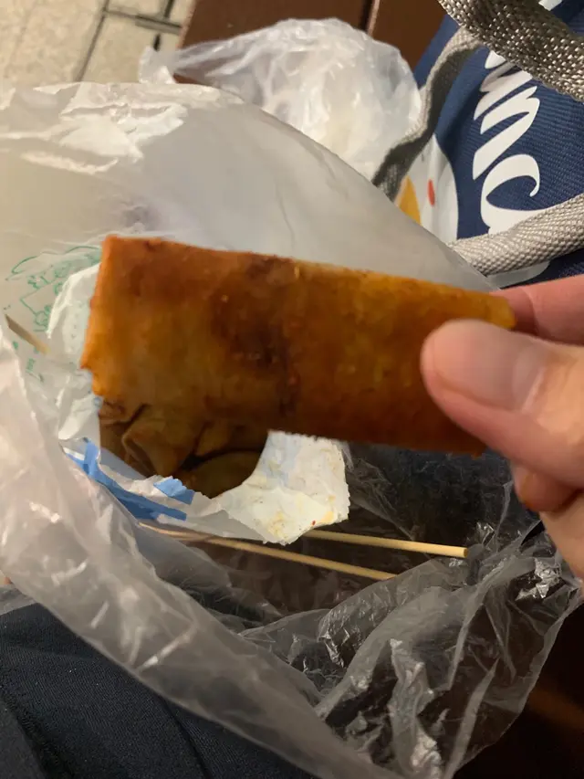 香辣薯角配素春卷🥔