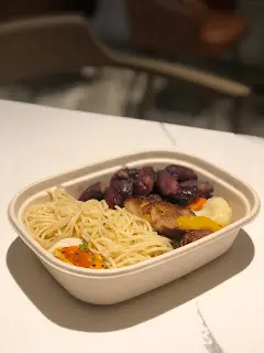 鴨胸配香橙燒汁、西式雜菜、紫薯、意大利粉