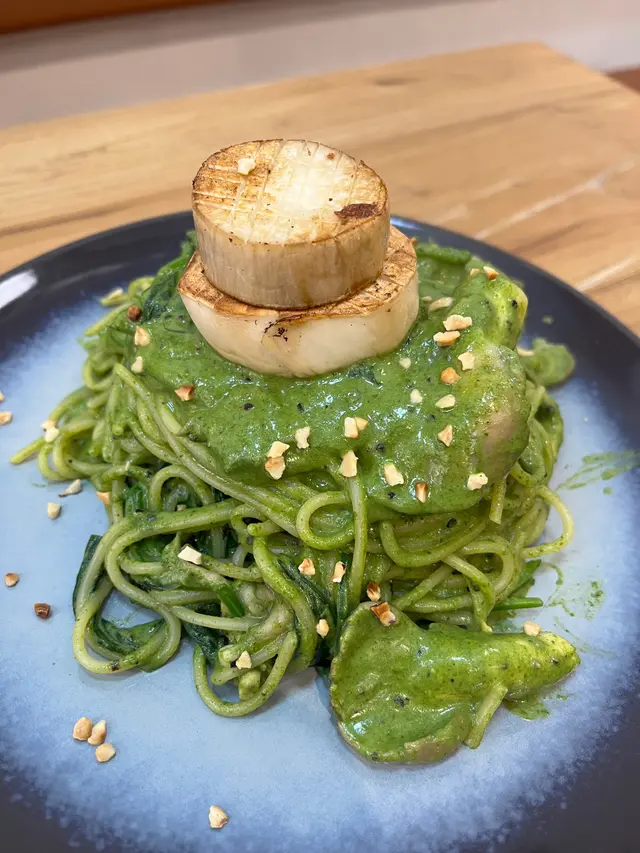 菠菜忌廉汁帶子意大利粉