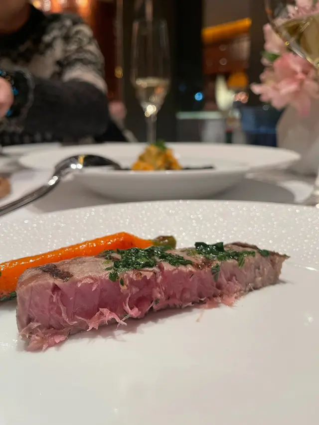 Grilled Blue Fin Tuna with grilled vegetables