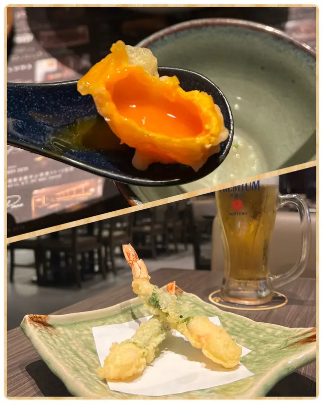 上: “日本產卵黃天扶良” 下:”紫蘇葉蝦卷”