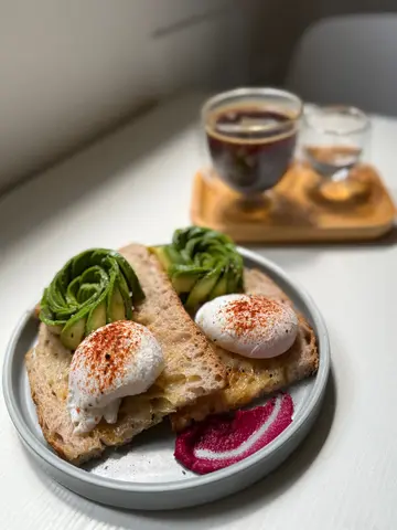 Avocado  on  poached  eggs  
