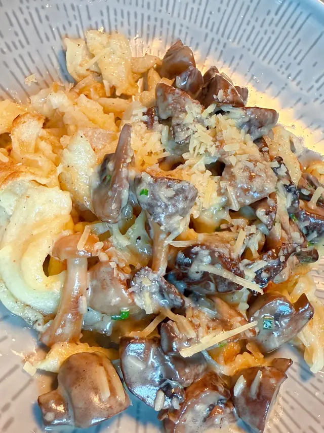 Hand-shaved German Noodle | Mushroom Ragout