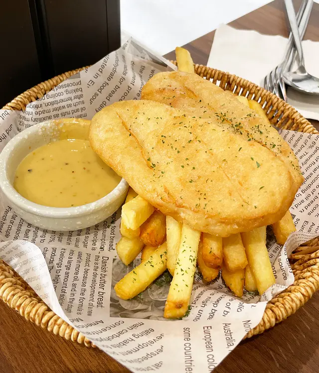 純素炸魚薯條 配 素蜜糖芥末醬