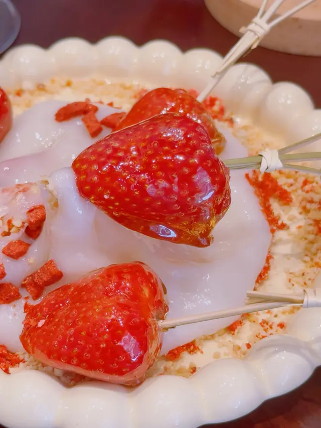 草莓冰糖葫蘆糖不甩