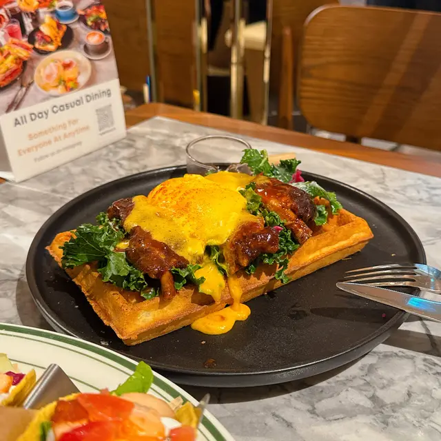 Pork Rib Benedict Waffle