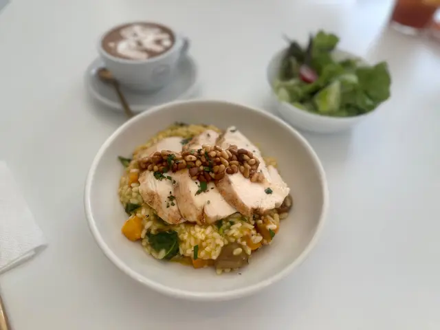 Pumpkin Chestnut Risottowith Slow Cooked Chicked Breast