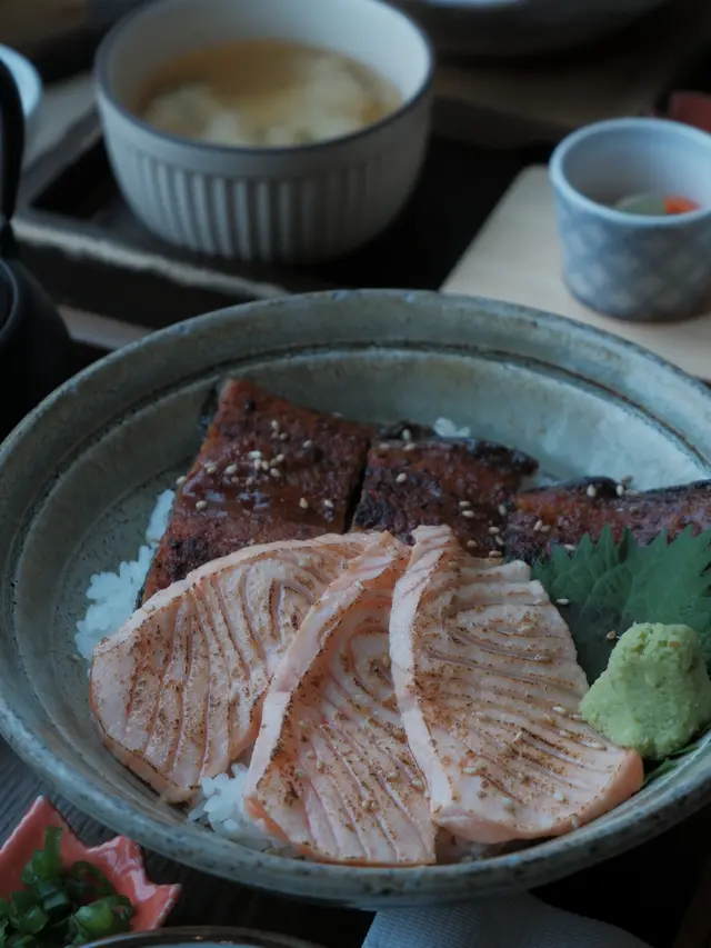 火炙刺身三文魚&鰻魚茶漬飯