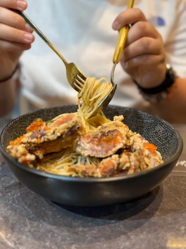 軟殼蟹 XO 醬天使面