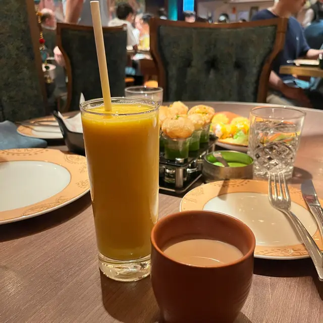Hot Masala Tea  + Mango Lassi 