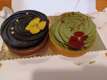 黑芝麻挞和抹茶挞