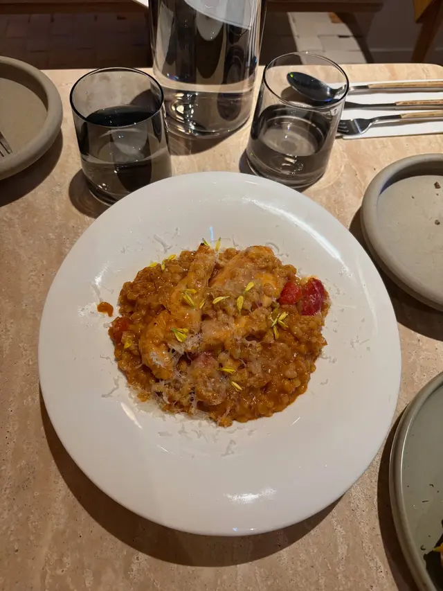Spicy Tomato Chicken Barley Risotto