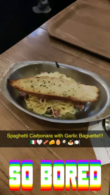 Spaghetti Carbonara with Garlic Baguette for My Dad!!! 🇮🇹🥓🧀🥚🍳🍝🍽️