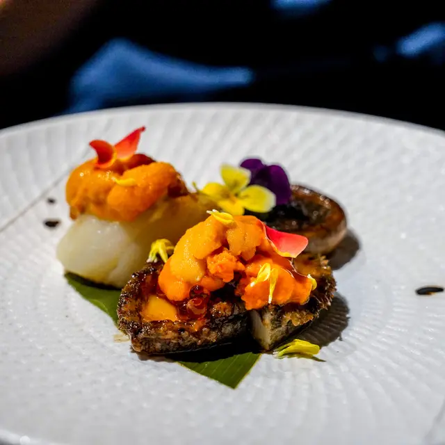 海膽香煎鮑魚, 北海道帶子配海膽, 黑松露蘑菇